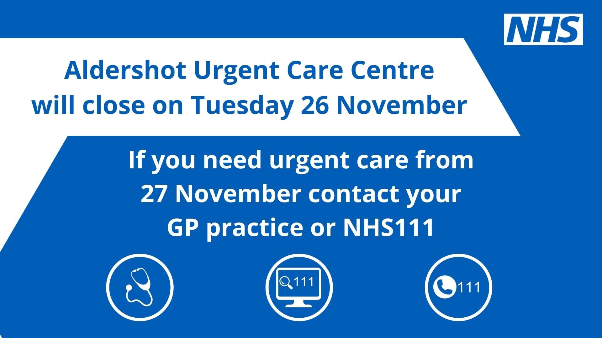 Change to urgent care – Frimley south